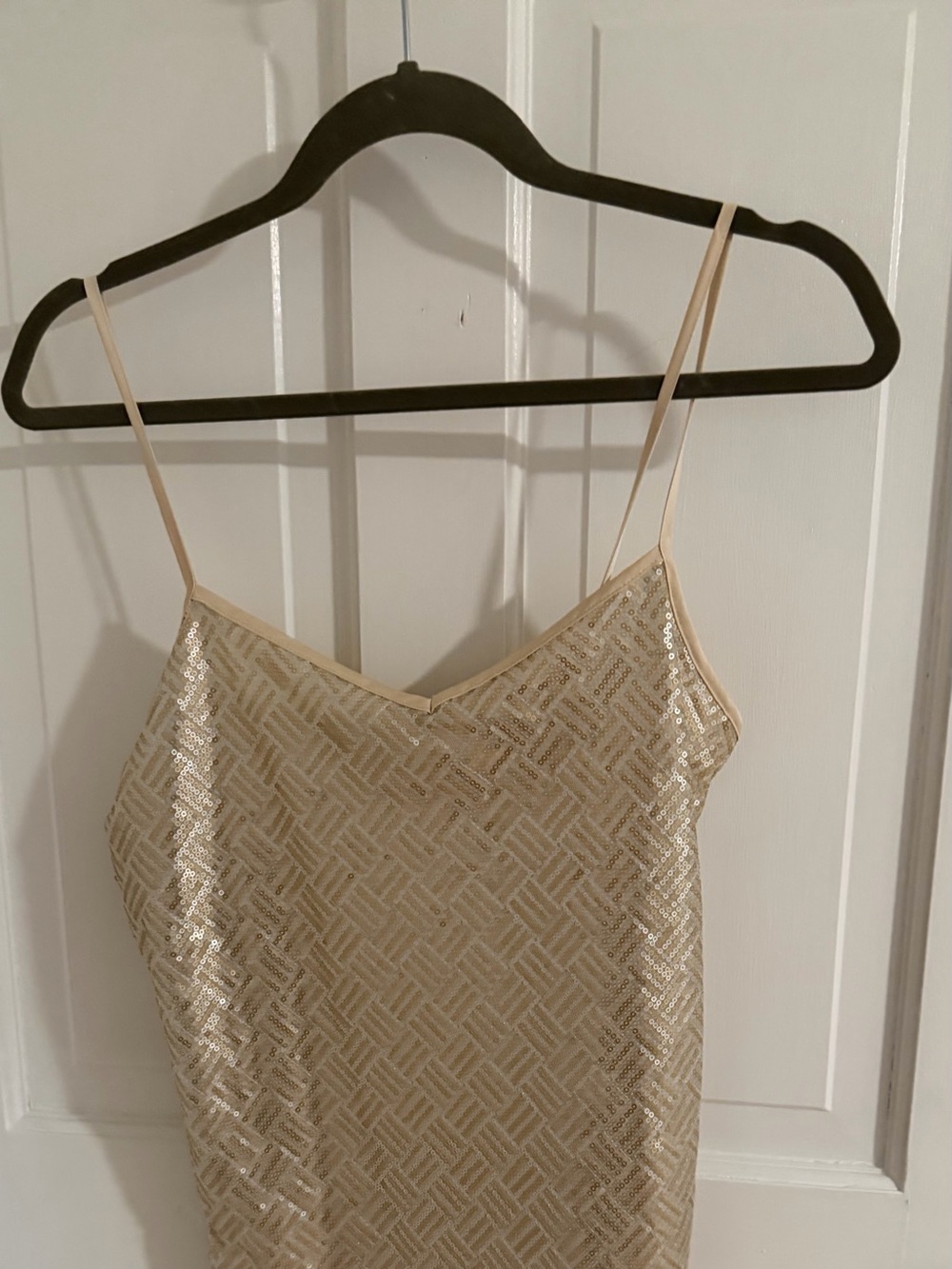 Banana Republic Gold Sequin V-Neck Dress